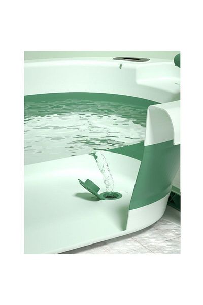 Flippy Cadă de baie, rabatabilă, termometru, pliabilă, pernă de susținere inclusă, verde