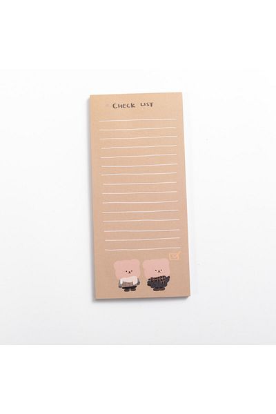 Choice 4 50 Sheets Cute Korean Biscuits Bear Memo Pad Message Notes Decorative Notepad Note check list Mem.