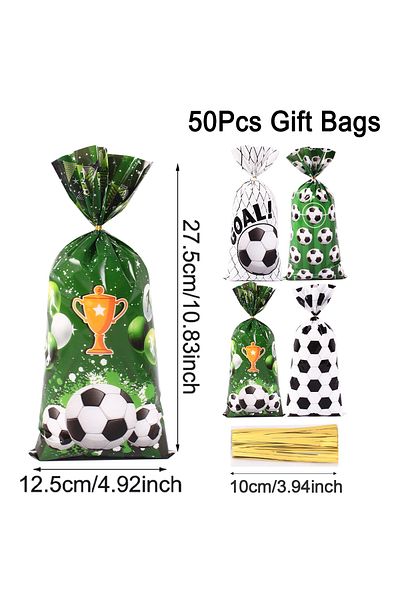 Choice As picture 50pcs 25/50pcs Soccer Theme Candy Wrapping Bags Football Gift Bag Cookie Bag Fans Party F