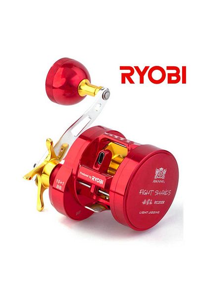 Choice 11 Left Hand Red RYOBI RANMI FIGHT SHARKS Slow Jigging Fishing Reels 10+1 BB Gear Ratio 6.8:1 Max Dr