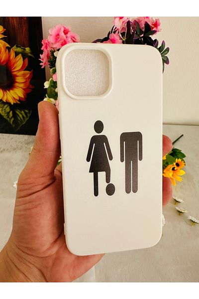 HyperAge iPhone 13 / 14 Compatible Ctrl+Her Design Printed Case with Suede Silicone Inside
