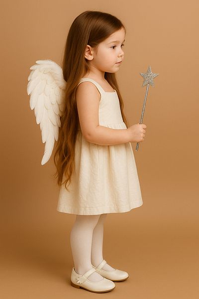 LP LittlePoffy Rochie albă de vară pentru fetiță cu bretele 2-5 ani