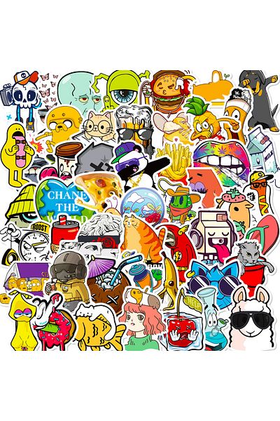 Choice 50PCS Trendy and Fashionable Hip-hop Elements Waterproof Graffiti Stickers for Helmet Bicycle Han...