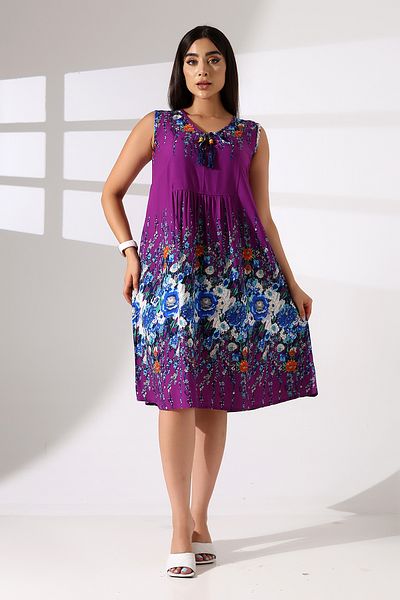 ÖNE BUTİK Women's Summer Sleeveless Viscosa Midi Dress Li̇ka Pa