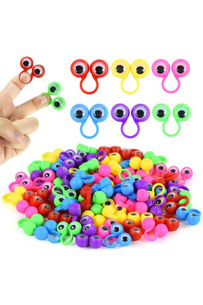Choice 30pcs Mix 10/30pcs Eye Finger Puppets Plastic Ring Wiggly Eyeball Kids Birthday Party Favors Goodie