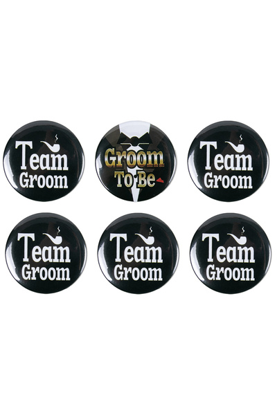 Choice4 6pcs mix Groom to be Badge Pins Bachelor Party Button Pins Team Groom...