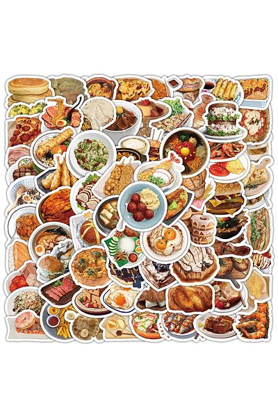 Choice 100PCS Realistic Delicious Food Graffiti Stickers for Helmet Bicycle Hand Account Pencil Case Decals