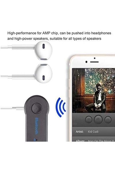 FOXMAG24 Mini receptor Bluetooth, compatibil cu iPhone și Android, negru