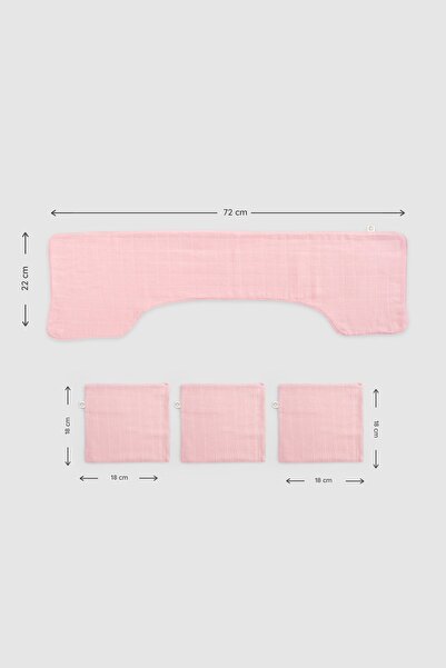 Little Gusto Organic Cotton Muslin Pink Shoulder Mouth Cloth Set