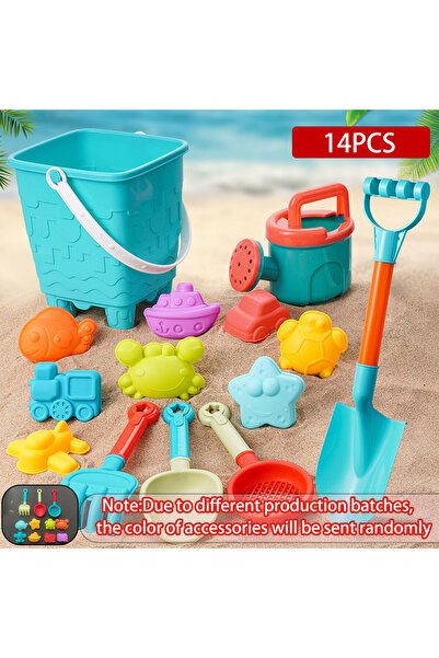 Choice 14 لعبة شاطئ للأطفال باللون الأزرق، 10/14/16 قطعة، ألعاب رمل صيفية خارجية، دلو، زجاجة، مجرفة، ألعاب مائية للأطفال