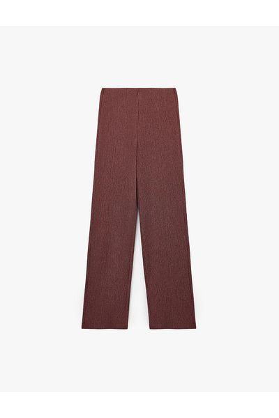 Koton Bürümcük Fabric Slim Fit Long Straight Leg Trousers