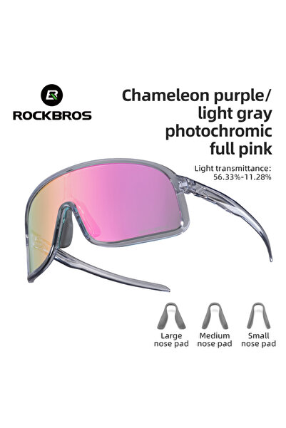 ROCKBROS Photochromic SP350-03 Photochromic Glasses HD Large-frame Lens Sungl...