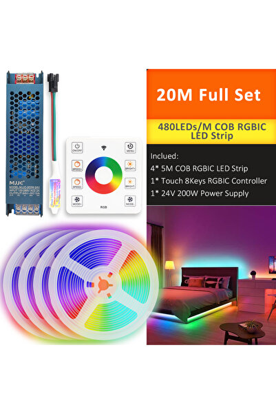 Choice مجموعة كاملة من 20 متر من شريط LED WS2811 COB RGBIC DC24V 5 متر 10 متر...