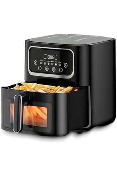 Generic Air Fryer, 10L Smart Air Fryer with Clear Window and Internal Light, 1400W 220V Air Fryers LED Digit