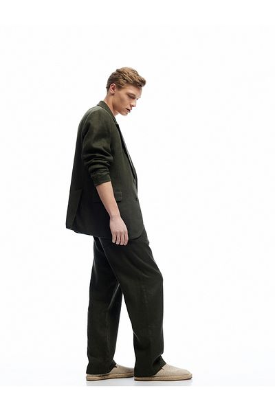 Koton Pantaloni chino de vară cu șireturi în talie din amestec de bumbac