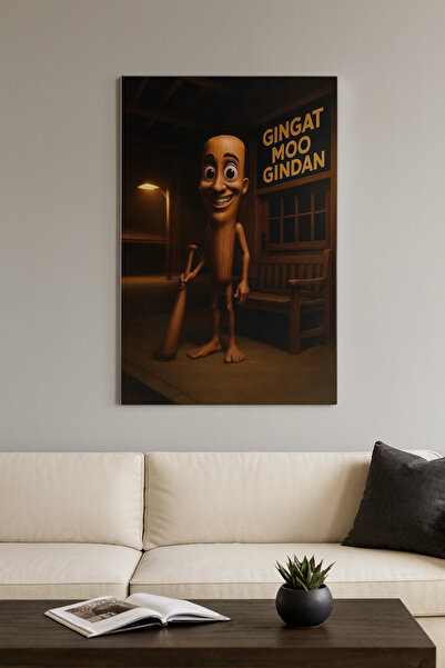 BLT DİZAYN Tung Tung Sahur Cam Tablo – Designul Nocturn Al Vânatorului Plin D...