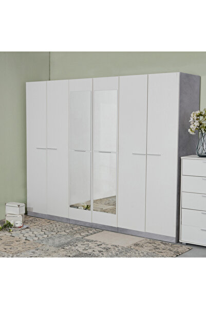 Home Box خزانة ملابس باتارا بستة أبواب مع مرآة