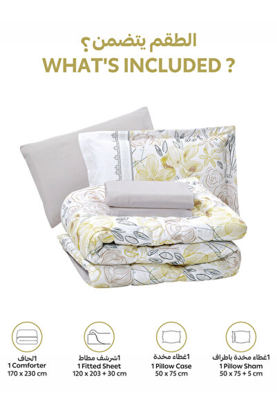 Donetella 4-Piece Digital Print Comforter Set – Twin Size 170x230 cm, Soft Microfiber Bedding Set.