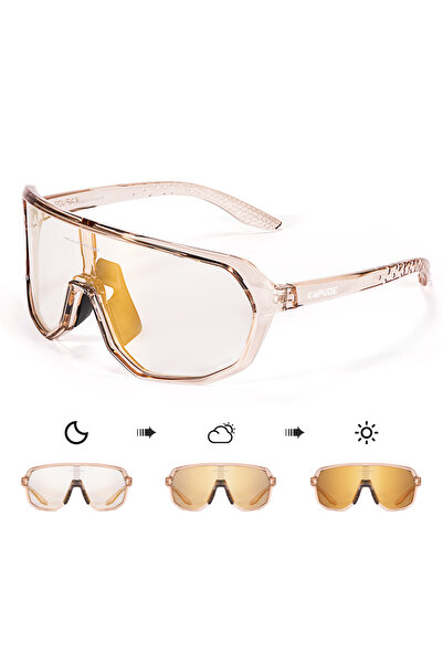 KAPVOE نظارات شمسية فوتوكرومية ملونة BL-1L-34 بعدسة واحدة لركوب الدراجات للنس...