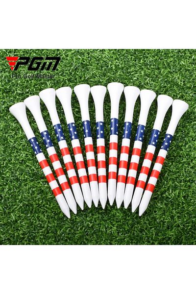 PGM 83mm-50pcs Golf Tees 50pcs 83mm Bamboo Stripe Ball Seat JC025