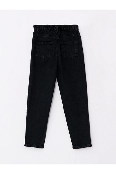 LC Waikiki LCW Kids Pantaloni negri pentru mamă, cu talie elastică, cu detaliu rupt