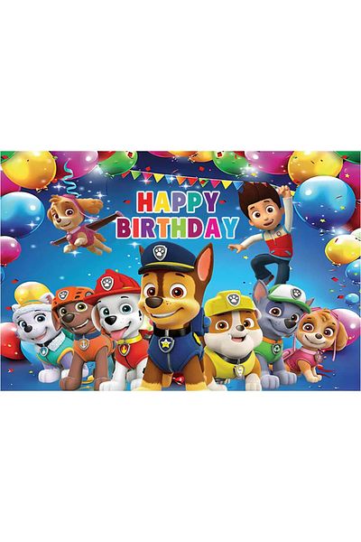 PAW PATROL 150x90cm style-1 Paw Patrol Backdrop Decoration Kids Girs Boy Party Photography Background Puppy Eve