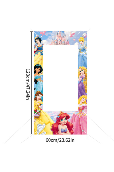 Miniso قطعة واحدة من دعامات صور موضوع الأميرة السابعة وإطارات الصور لحفلات أعياد ميلاد الأطفال وخلفية الصور
