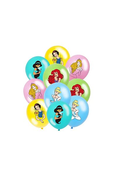 Miniso 12inch 20pcs Disney Princess Character Pattern Solid Color Latex Balloon Girl Fantasy Theme Birthday