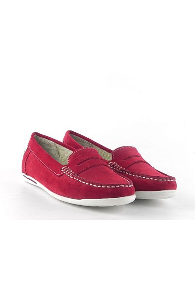 ZAZAMAG Women's genuine suede loafers Carina, red