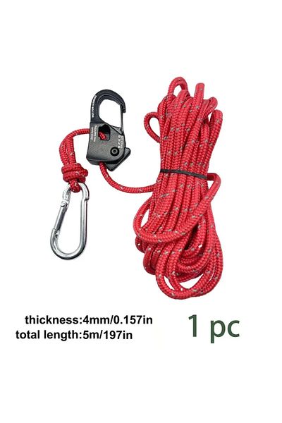 Choice 1 pc red 5m Camping Tent Cord Adjuster Wind Rope Tie Down Reflective Tightener Fastening Pulley Ratc