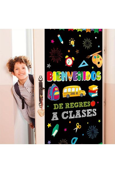 Choice 90x180cm MULTI Welcome back to school Spanish banner, suitable for celebration activities and party