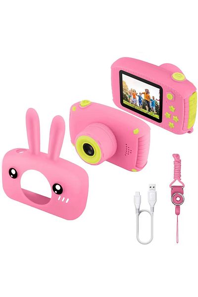 sallma Camera foto copii, 1080P 30fps, 20Mp, LCD display 2.0", 600 mAh, Jocuri, Temporizator, Constructie d