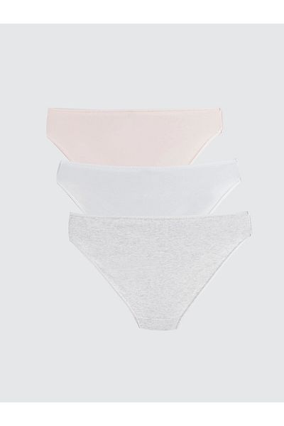 LC Waikiki LCW DREAM Ροζ ίσιο μπικίνι εσώρουχο 3 Συσκευασία