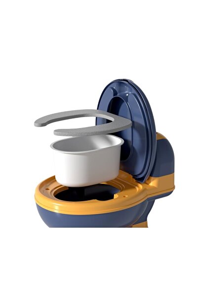 Flippy Baby Potty (1–8 yrs) – Adult Toilet Model, Soft PVC Seat, 34×32×19 cm, Blue/Orange