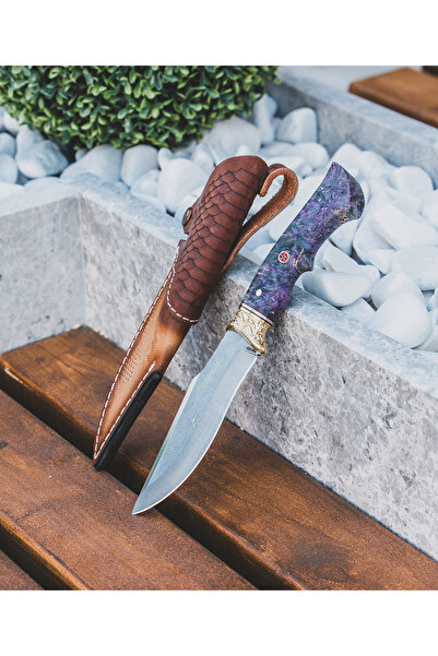 Huğlu Stabilize Ağaç Kabzeli ergonomik Avcı Bıçağı