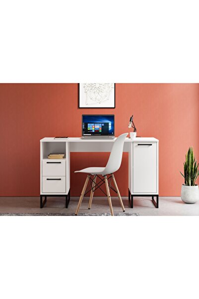 Vivense YUKON ÇALIŞMA MASASI, 2 ÇEKMECELİ, BEYAZ