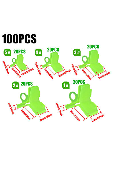 Choice مجموعة من 100 قطعة من أغطية خطاف الصيد باللون الأخضر، أغطية خطاف ثلاثي...