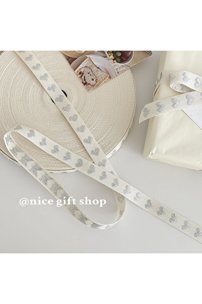 Choice قطعة واحدة من شريط تغليف الهدايا على شكل قلب أبيض 9 أمتار/لفة 15 مم 10...