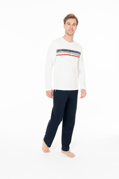 U.S. Polo Assn. U.S. Polo Assn. Men's Ecru Pajama Set