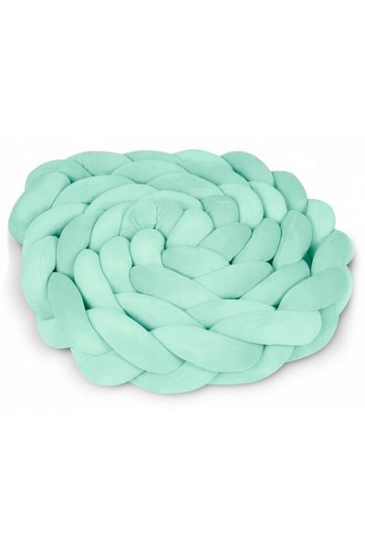 Ricokids Braided side protection for the crib with anti-allergic filling 3 meters of Mint plush