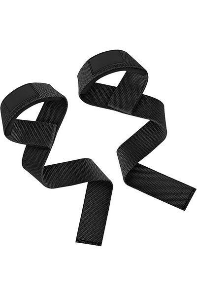 Choice black 2pcs Weightlifting Wrist Straps Strength Training Adjustable Non-slip Gym Fitness Lifting Stra