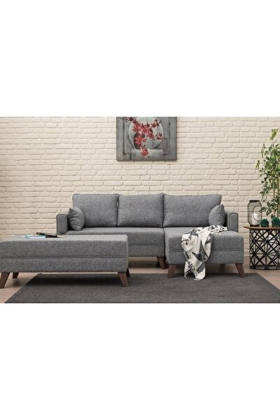 Vivense BELLA SOFT MİNİ KÖŞE KOLTUK, GRİ, SOL KÖŞE