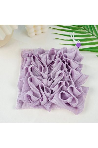 Flippy Prosop de baie, Flippy, 2 în 1, cu burete tip plasă, 17 x 17 cm, violet