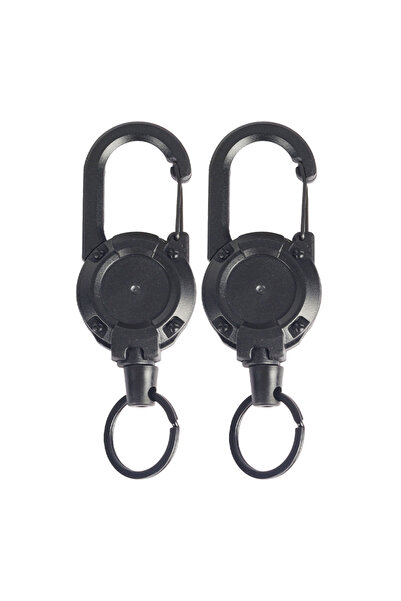 Choice 2 قطعة سوداء 2 قطعة سلسلة مفاتيح خارجية قابلة للسحب مضادة للسرقة معدني...