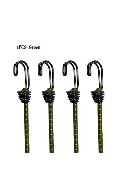 Choice 4Pcs Army Green 4Pcs 60cm Bungee Cord High Elasticity Rubber Tied Rope With Metal Hooks Outdoor Tent