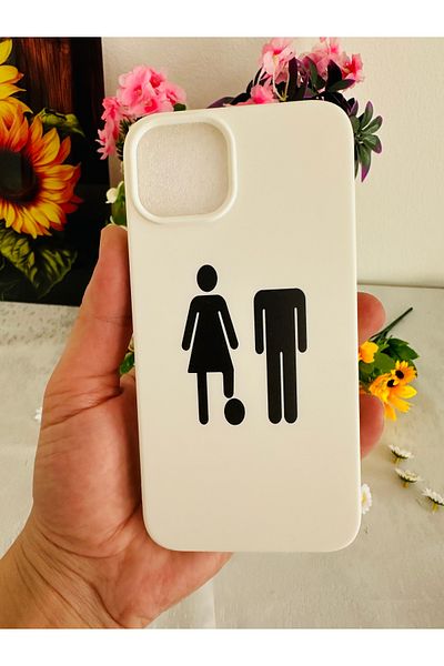 HyperAge iPhone 13 / 14 Compatible Ctrl+Her Design Printed Case with Suede Silicone Inside
