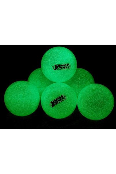 best sporting Set of 6 ping pong balls, glow in the dark, diameter 40 mm, fluorescent white