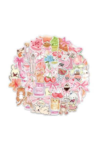 Choice 50PCS 50PCS Pink Fun Stickers English Words Exquisite Handbooks Materials Phone Cases Laptop Suitcas