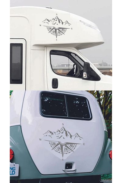 stickerusta Compass Mountain Adventure Offroad Off Road Camping Car Auto Caravan Sticker 00048