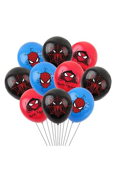 Miniso 10Pcs per set 02 10pcs 12inch Marvel Superhero Party Supplies Spider-Man Theme Birthday Decorations